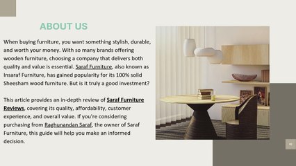 Saraf Furniture Reviews Is Saraf Wooden Furniture a Good Investment