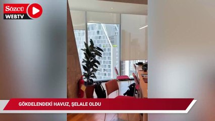 Gökdelendeki havuz, şelale oldu