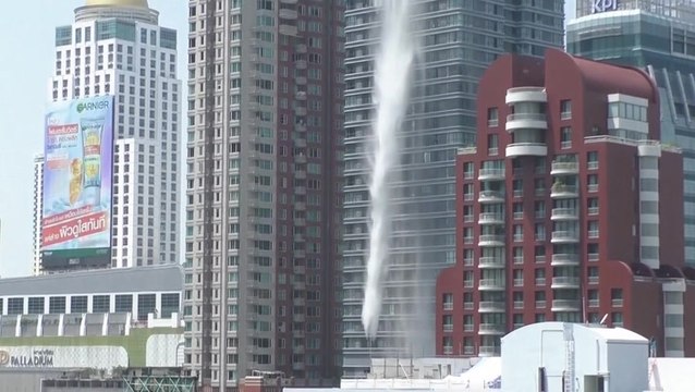 Rooftop pool spills over skyscraper as Bangkok hit by earthquake tremors