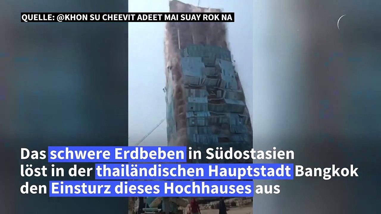 Erdbeben: Hochhaus stürzt in Bangkok ein