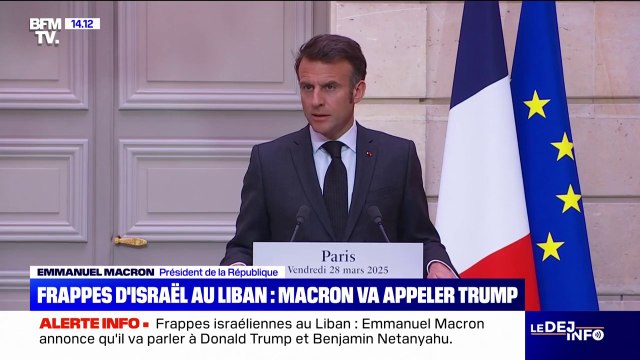 Frappes israéliennes au Liban: Emmanuel Macron annonce qu'il va s'entretenir avec Donald Trump et Benjamin Netanyahu