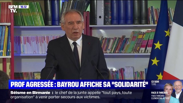 Professeure agressée à Fontenay: Ce métier est au croisement de toutes les tensions de la société , estime François Bayrou