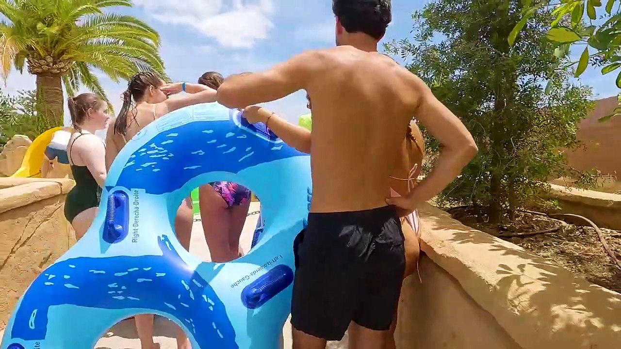 Mind - Blowing Water Challenge On The Tallest Water Slide At The Waterpark