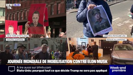 Des milliers de personnes ont manifesté contre Elon Musk à travers le monde ce samedi