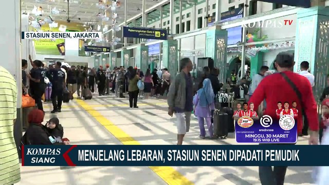 Update! Jelang Lebaran, Stasiun Pasar Senen Masih Padat per Minggu 30 Maret 2025