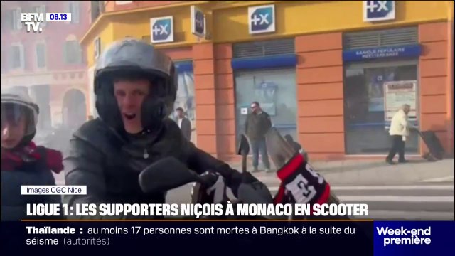 Ligue 1: les supporters niçois rallient Monaco à scooter puis sont moqués par les monégasques après la défaite de Nice