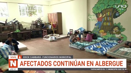 AFECTADOS CONTINÚAN EN ALBERGUE