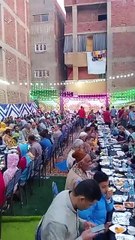 "البلد كلها بتفطر مع بعض".. إقامة أكبر مائدة إفطار في "مجيريا" بالمنوفية