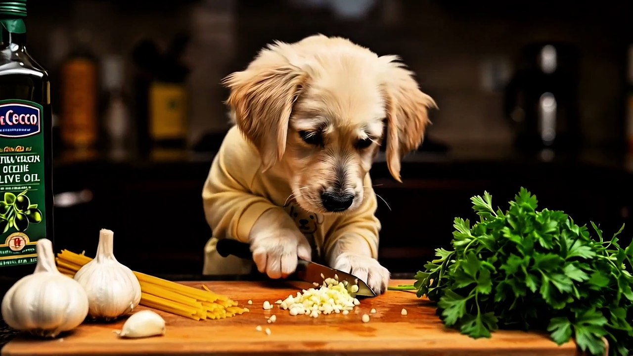Chef_Puppy_Cooking_Lemon Pa rsley_Pasta_from_Chef_Movie