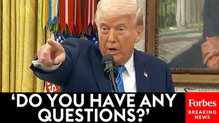 Trump Takes Multiple Questions From Reporters In Oval Office After Myanmar Earthquake