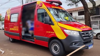 Trabalhador cai de escada na Rua 13 de Maio