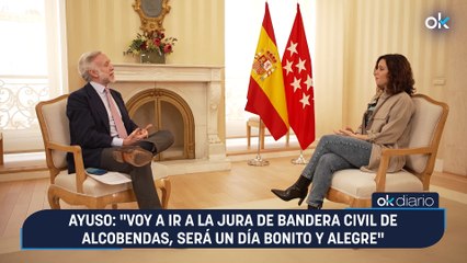 Ayuso: "Voy a ir a la jura de bandera civil de Alcobendas, será un día bonito y alegre"