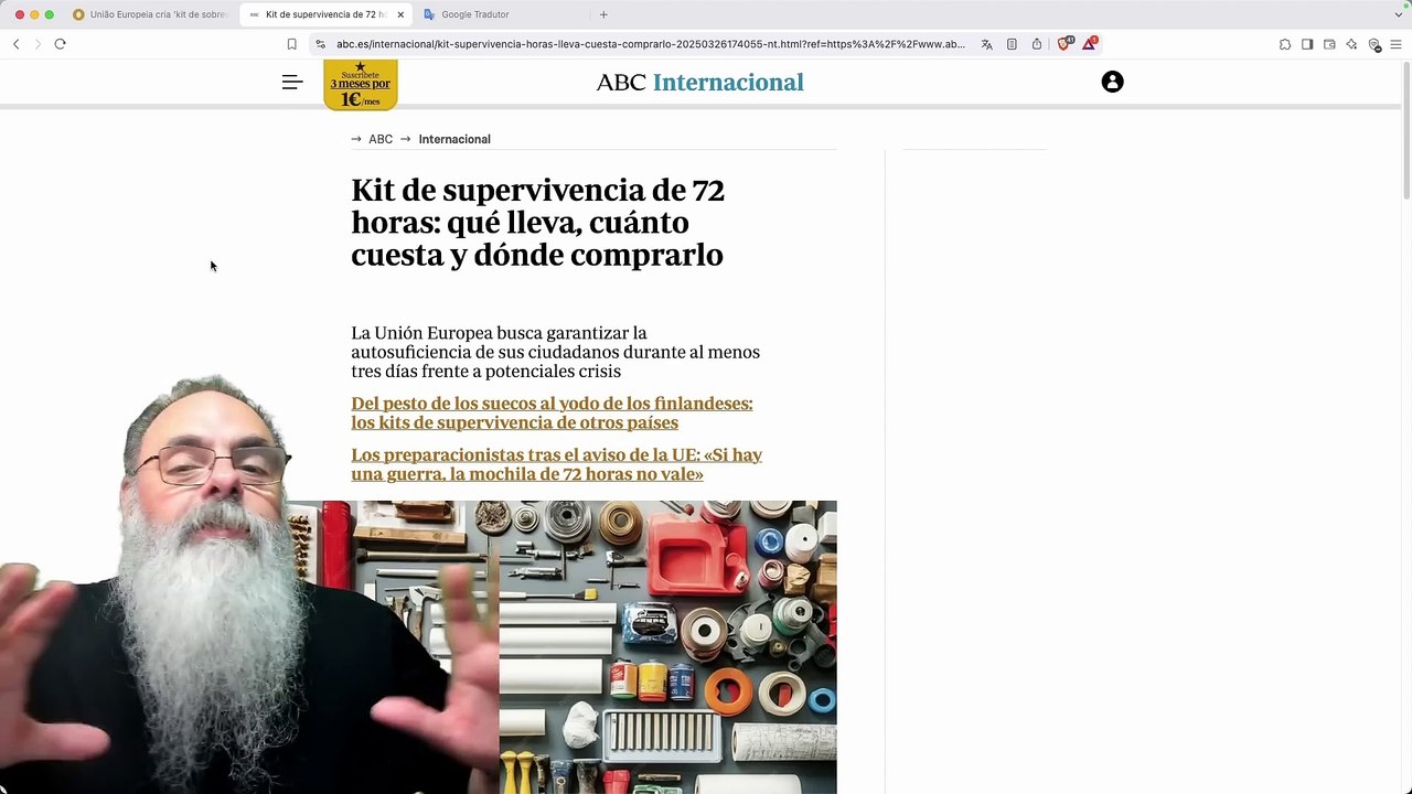 EUROPA pede para CIDADÃOS terem KIT de SOBREVIVÊNCIA de 72 HORAS