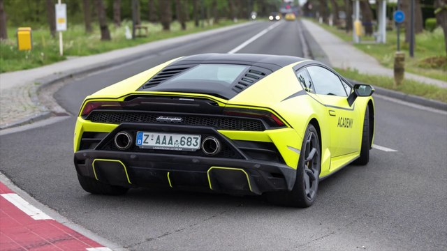 Lamborghini Huracan EVO RWD with Akrapovic Exhaust - LOUD Accelerations Sounds !