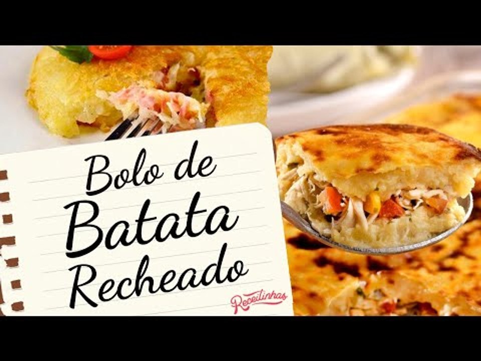 BOLO DE BATATA RECHEADO COM QUEIJO, PRESUNTO E MOLHO BRANCO CASEIRO (RECEITA FÁCIL) | RECEITINHAS