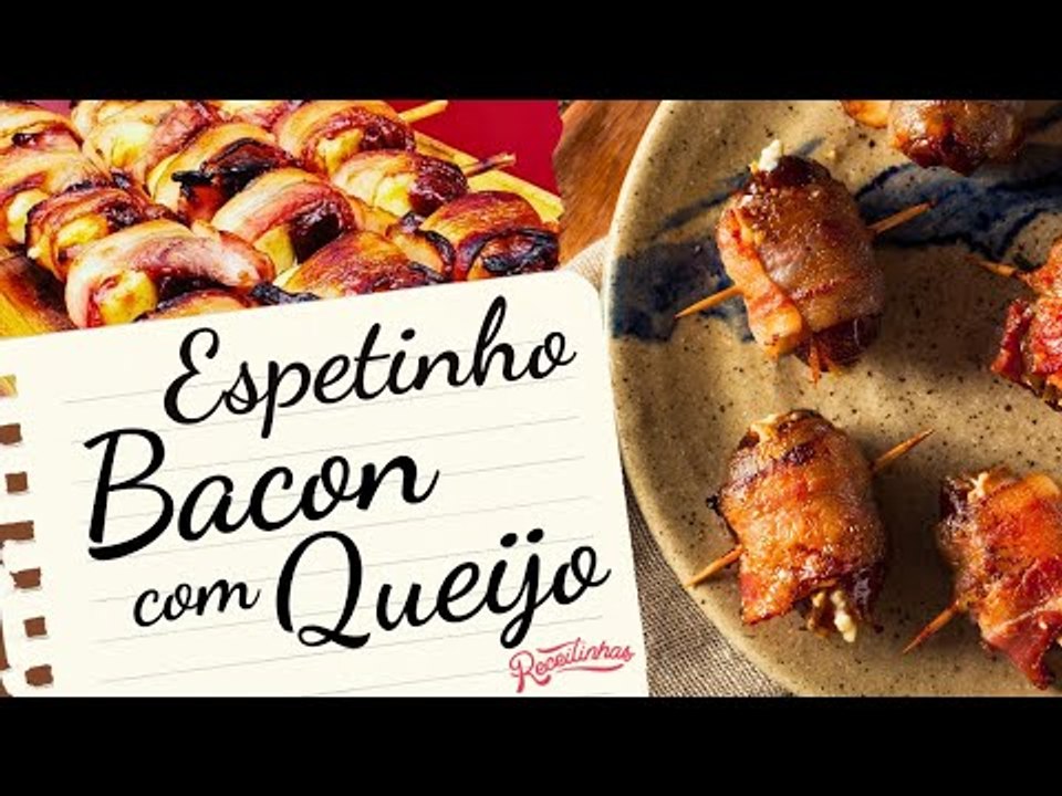 ESPETINHO DE BACON COM QUEIJO COALHO (PETISCO FÁCIL DE FAZER) | RECEITINHAS