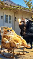 I was almost eaten by an ox today.#shortvideo #catcare #aivideogenerator #catstoryforkids #cat