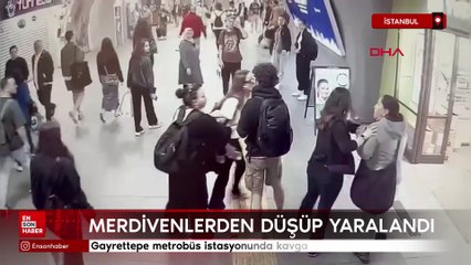İstanbul Gayrettepe metrobüs istasyonunda kavga