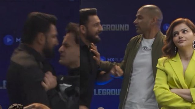 Asim Riaz Rajat Dalal Fight Video Viral, Shikhar Dhawan ने बचाया, Rubina Dilaik हैरान, Fans Reaction