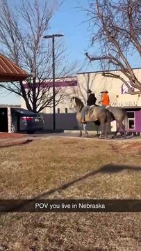 Horse riding through the drive thru #shorts #funny #horseriding