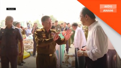 Jeneral Min Aung Hlaing melakukan tinjauan tapak bencana