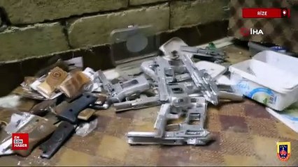 Rize’de çamaşır makinesinin altından suç tüneli çıktı