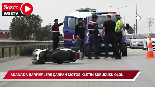 Adana'da bariyerlere çarpan motosikletin sürücüsü öldü