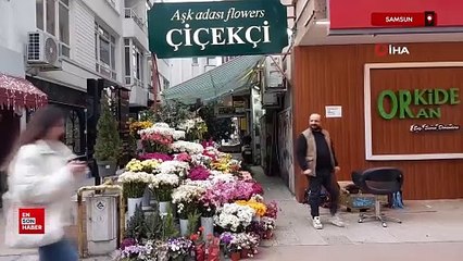 Samsun'da hırsız çiçekçiden 5 bin liralık çiçek çaldı