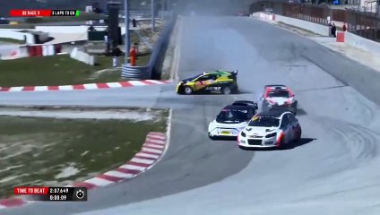 RallyX 2025 Montalegre Open 4WD Q2 Race 3 Start McConnell Oliveira Crash