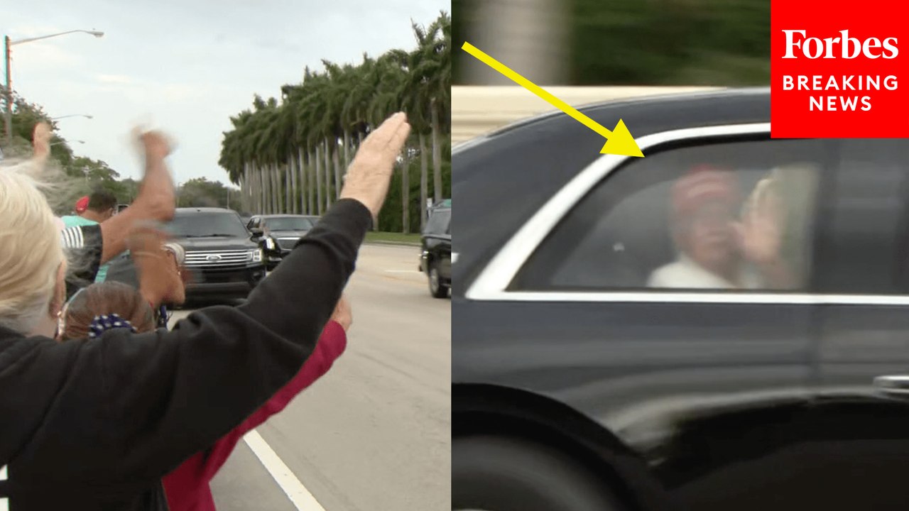 BREAKING: Trump Waves To Supporters As He Arrives At Trump International Golf Course In Florida