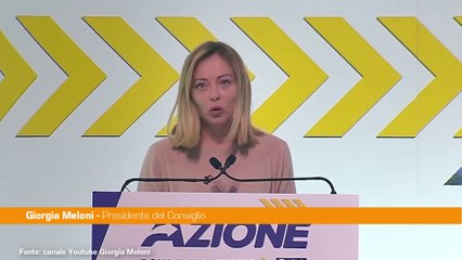 Meloni al Congresso di Azione "Sto con l'Italia e con l'Occidente"