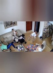 Woman Falls Backward From Rocking Chair