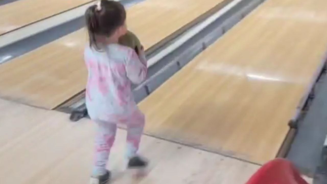 'Strike Out!' - Comical footage of kid's not-so-perfect attempt at a bowling strike