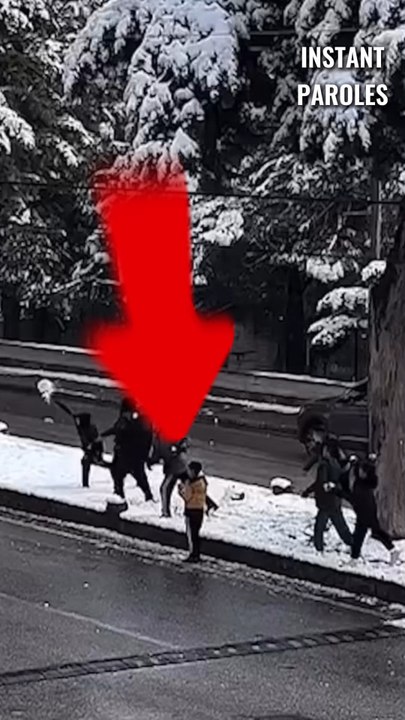 Ce chauffeur de bus descend du bus en voyant les enfants lancer des boules de neige