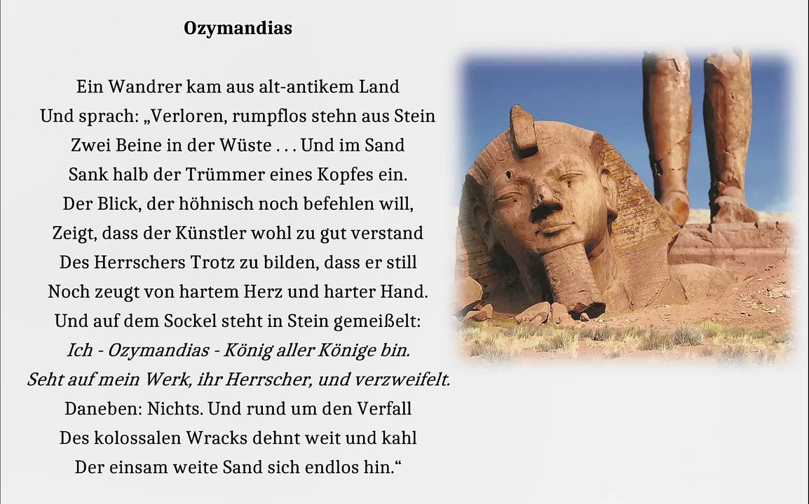 Shelley verstehen: Ozymandias