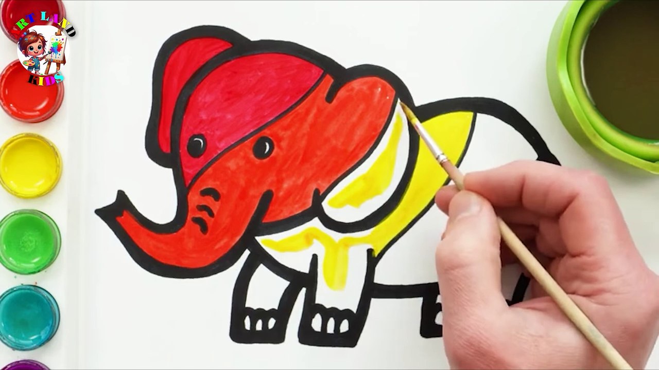 🐘🌈 How to Draw and Color a Rainbow Elephant for Kids! 🎨✨
