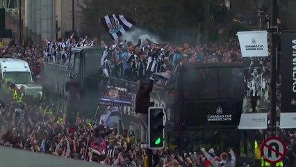 Newcastle celebrate end of 70-year trophy drought in sea of black and white