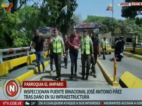 Apure | Autoridades evalúan el estado del puente binacional José Antonio Páez en la pqa. El Amparo