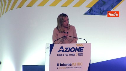 Meloni al Congresso di Azione: "Non sono qui per cambiare alleati"