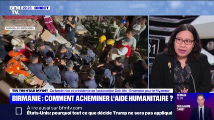 Séisme en Birmanie: "Pour une population qui n'a jamais eu les gestes pratiques, c'est très difficile", assure Tin Tin Htar Myint (association Doh Atu - Ensemble pour le Myanmar)