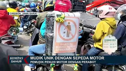 Ragam Pemudik Unik, Motor Penuh Barang Bawaan Hingga Mudik Pakai Kostum Ultraman