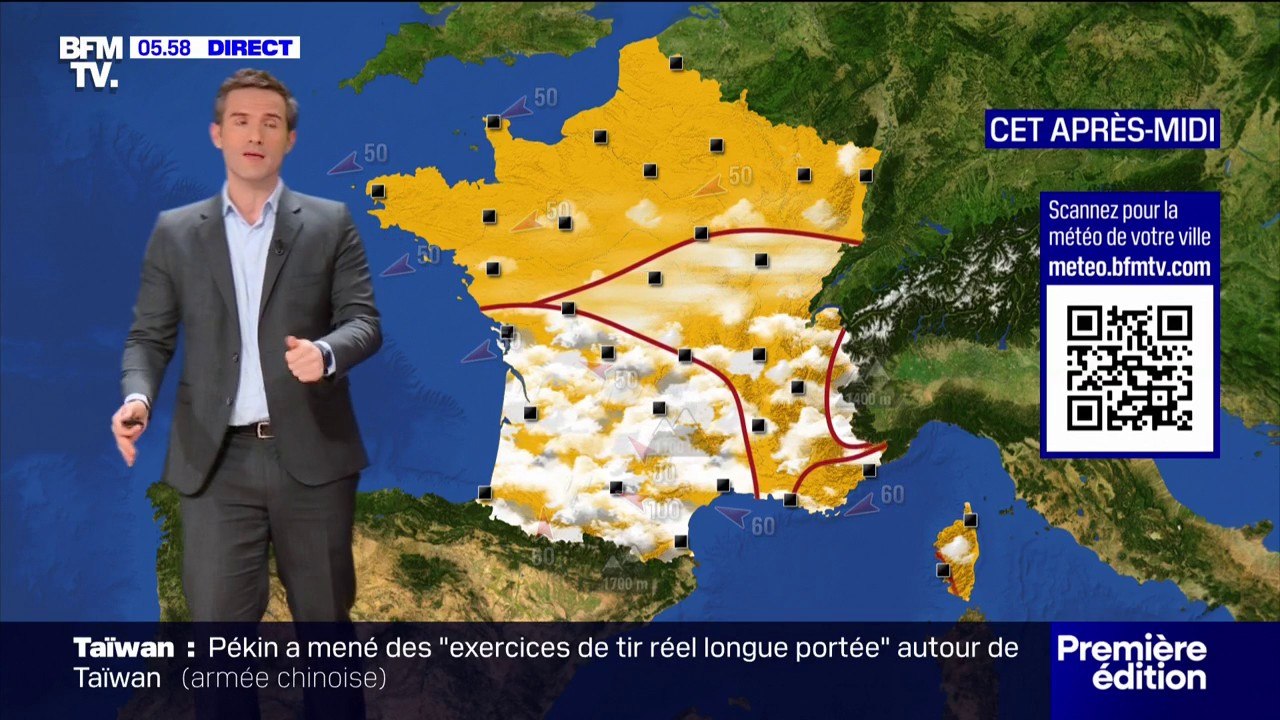 Grand soleil sur la moitié nord, pluies et nuages pour la moitié sud