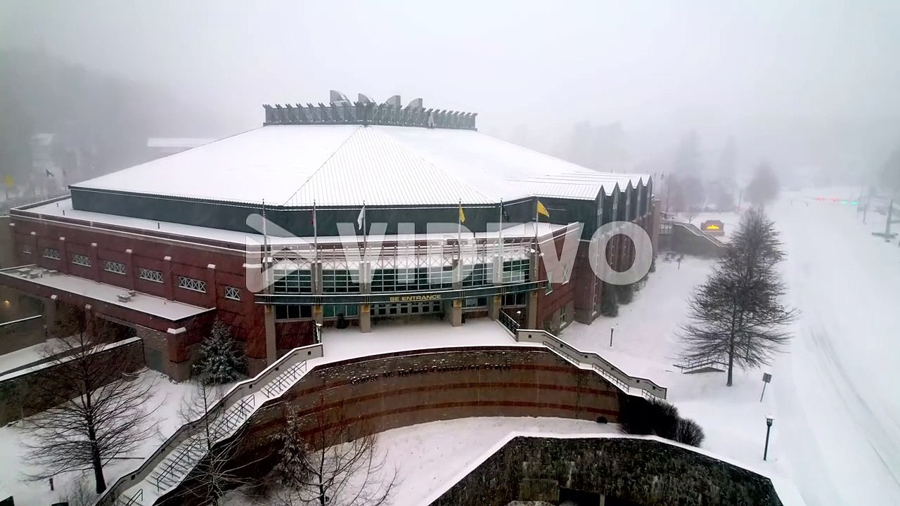 the holmes center in the snow, appalachian state university in boone nc, north carolina
