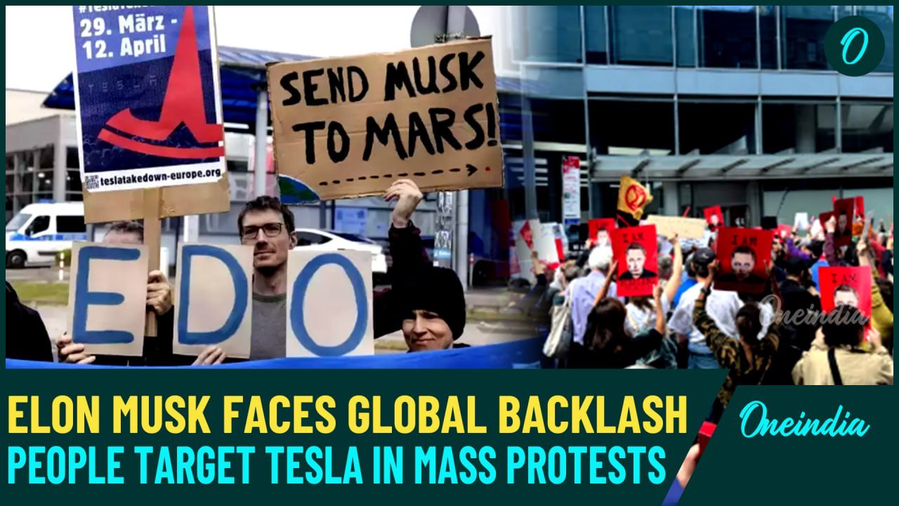 Tesla Takedown: Global Protests Erupts To Target Elon Musk Over Political Ties and DOGE Role | Watch