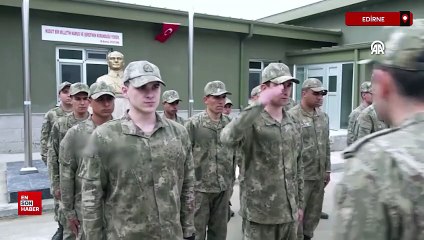 Edirne'deki "hudut kartalları" sınırda bayramlaştı