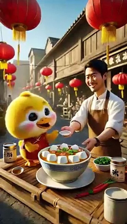 The Little Yellow Duck Bought Delicious Food And Went Home Happily_cute _duckling _shorts(360P)