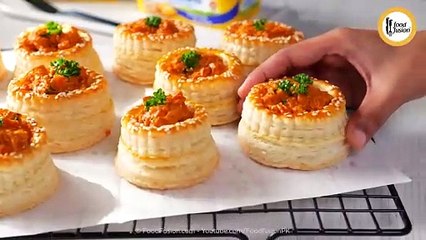 Chicken Tikka Vol au Vent/Patties Recipe by Food Fusion