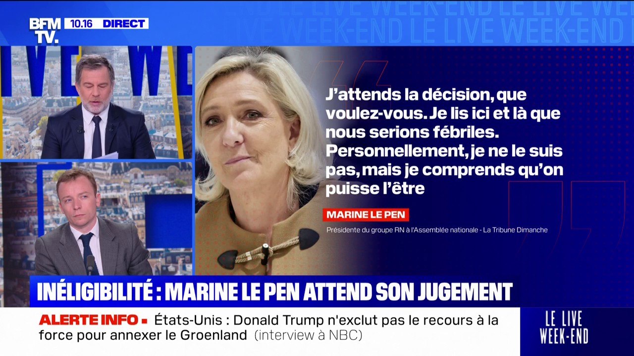 Procès des assistants parlementaires: Marine Le Pen "ne croit pas" qu'une peine d'inéligibilité immédiate sera prononcée contre elle