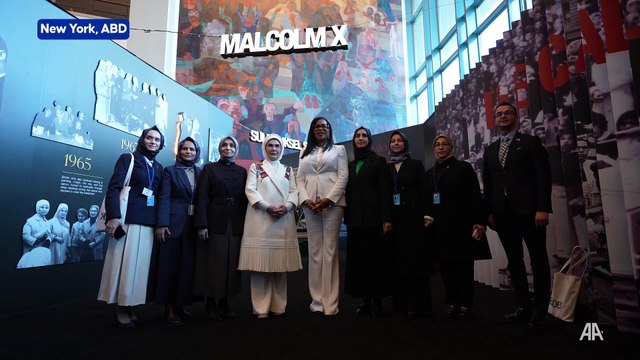 Emine Erdoğan, BM'de Şule Yüksel Şenler ve Malcolm X'in mirasını yaşatacak 'Yankılar' sergisini açtı