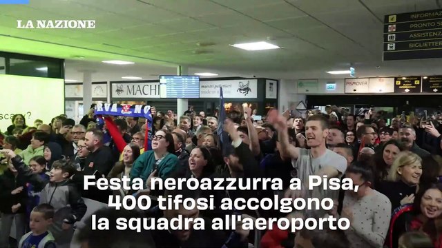 Festa neroazzurra a Pisa, 400 tifosi accolgono la squadra all'aeroporto